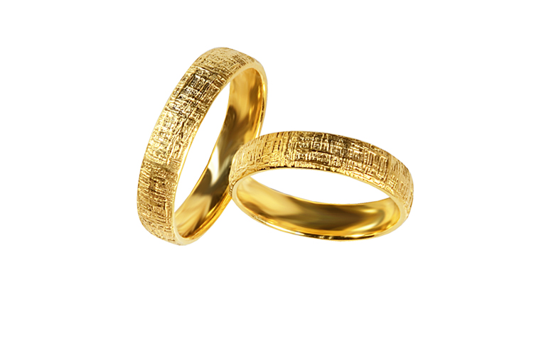 05339+05340-wedding rings, gold 750